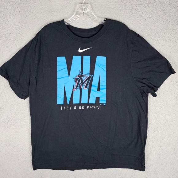 Nike Other - Miami Marlins T-Shirt Mens 2XL Let's Go Fish Graphic Nike MLB Baseball Sports